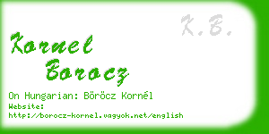 kornel borocz business card