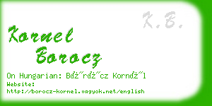 kornel borocz business card